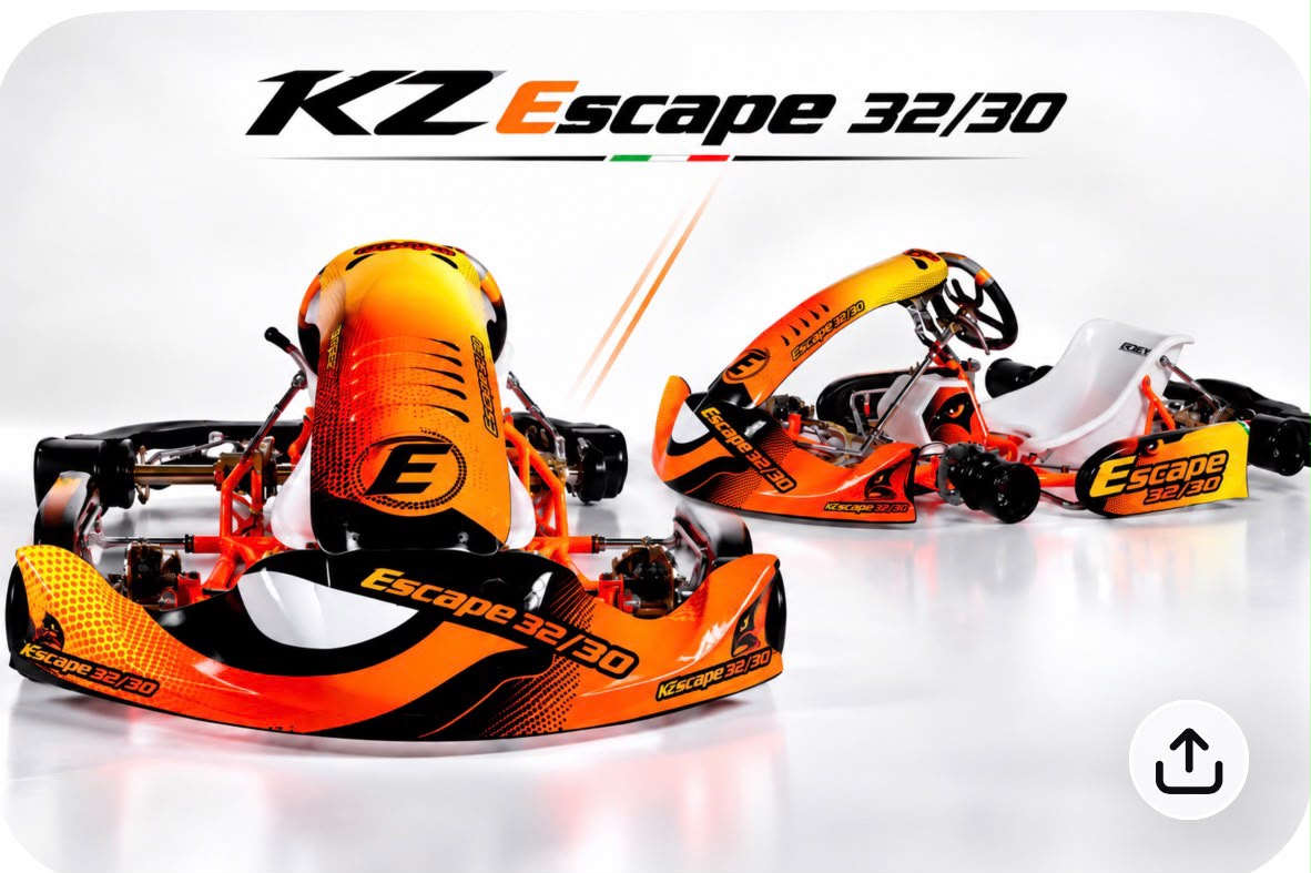 KZ CHASSIS mod.ESCAPE 2026 tube Ø32-30mm wheelbase 1050mm CIK/FIA 015-CH-03 - NEW HOMOLOGATION 2025/27
