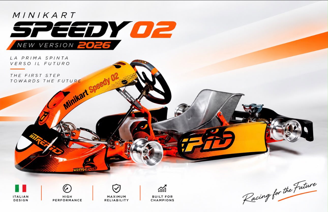 MINI KART CHASSIS mod.SPEEDY 2026 02 tube Ø28mm wheelbase 950mm CIK/FIA 015-CH-34 - NEW HOMOLOGATION 2025/27